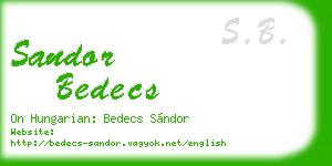 sandor bedecs business card