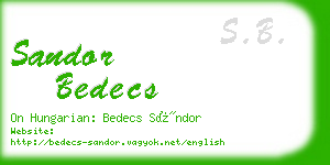 sandor bedecs business card